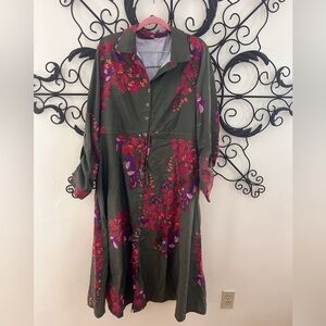 Green Floral Maxi Dress